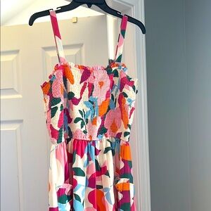 Colorful Floral Midi Dress